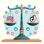 Illustration of Instagram vs TikTok comparison for brand engagement and social media strategy