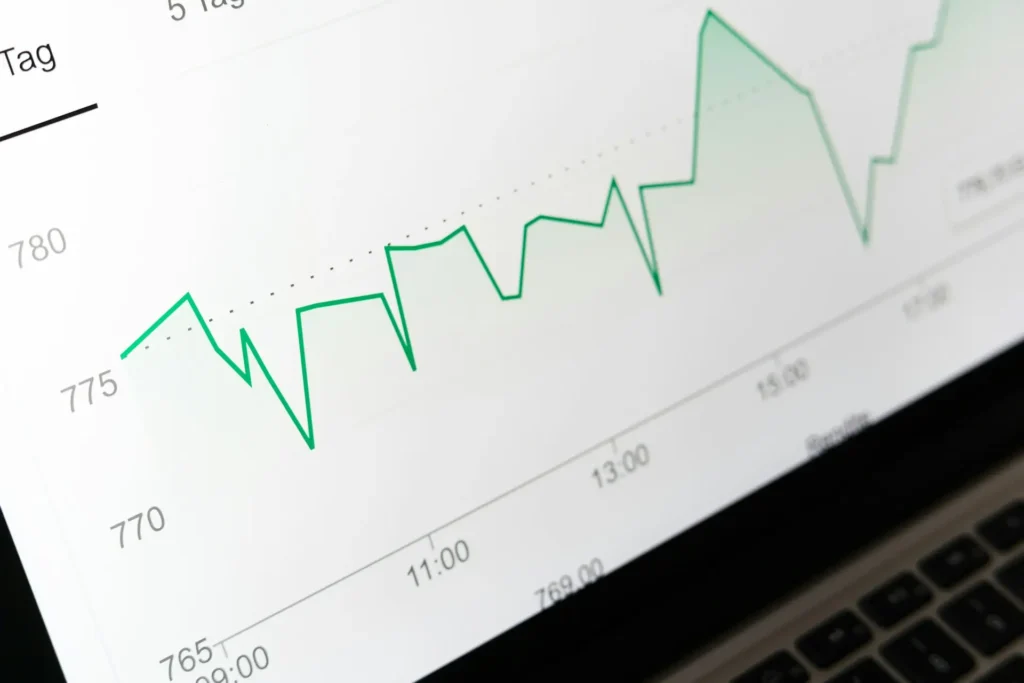 A computer screen displaying page visits, representing data analysis and insights.